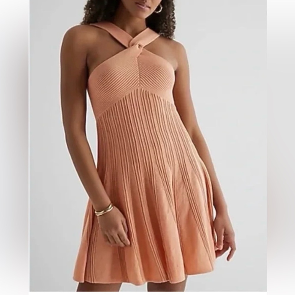 Express Cross Neck Peach Dress